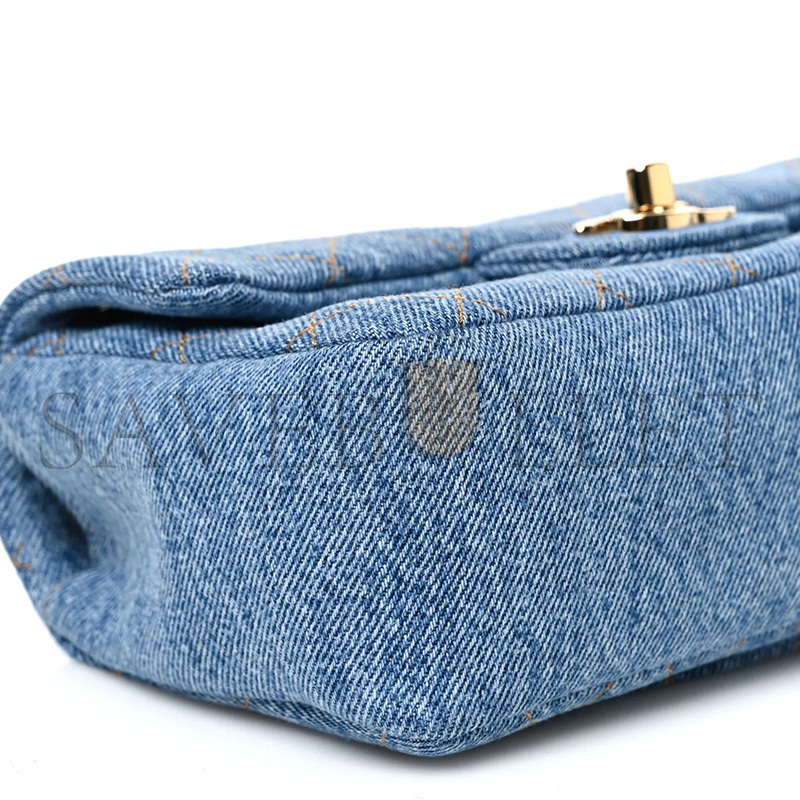 CHANEL DENIM MINI SOUPLISSIMO FLAP BLUE AS6627 (20*12*7cm)